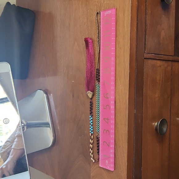 Long Chain Necklace with Tassel Pendant - Picture 6 of 7